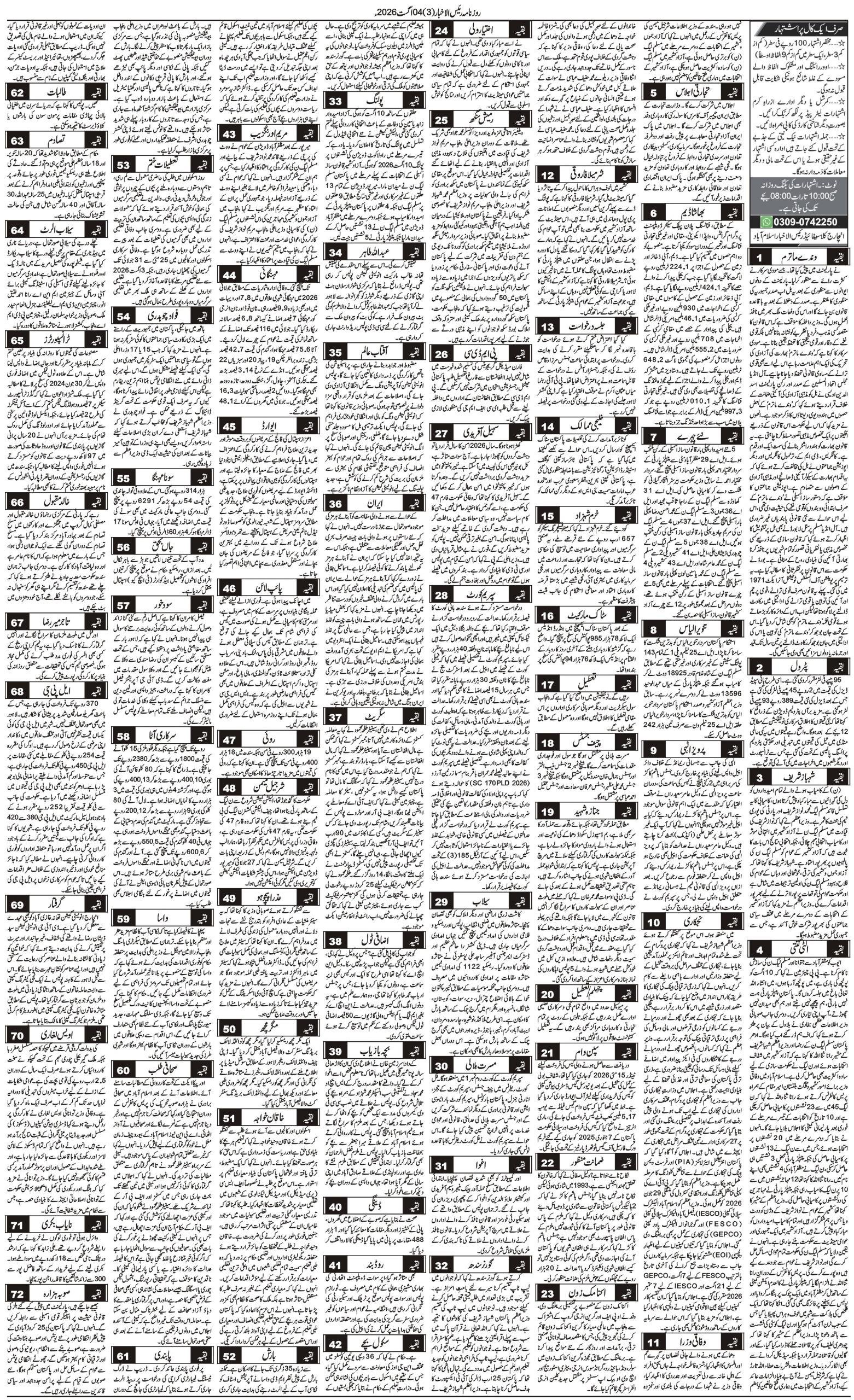 Islamabad Newspaper
